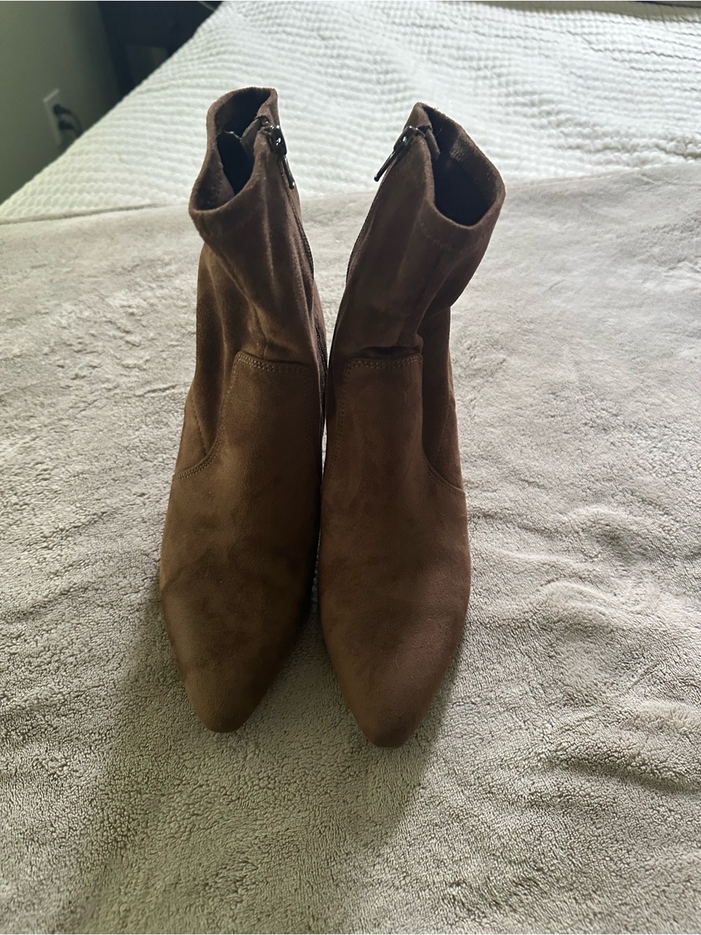 Old Navy Brown Suede Pointed-Toe Ankle Booties
